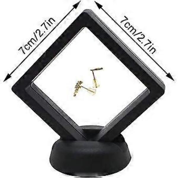 Colrid 5-pak 3D Klar Film Mønt Display Case Flydende Ramme med Prøveholder til Mønter, Smykker, Halskæder, Øreringe, Medaljoner og Sten (Sort)