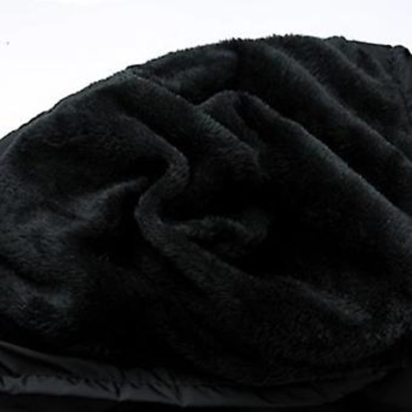 Fleece-vuorattu, pystykauluksellinen, pitkähihainen, taskullinen, napillinen, vetoketjullinen miesten takki, talvi, paksuuntunut, puuvillapehmustettu, keskipitkä, huppuinen ulkovaate (5XL)