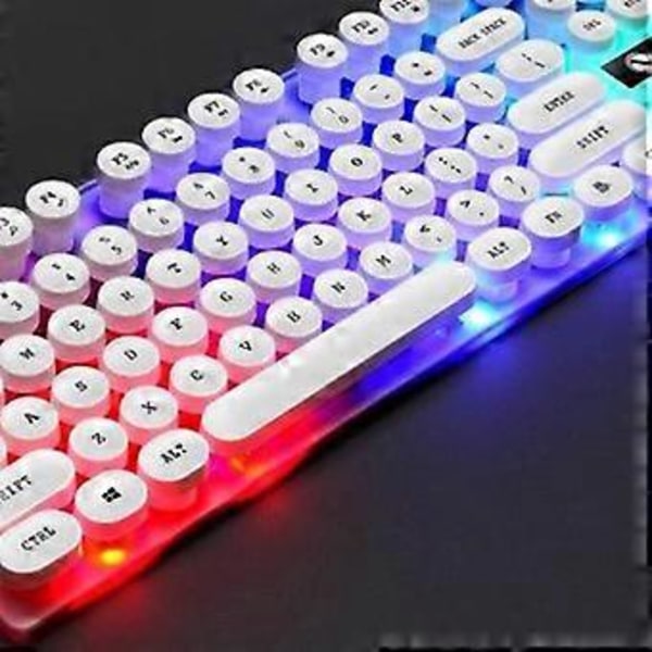 GTX300 Mekaniskt Gamingtangentbord RGB Bakgrundsbelyst Dator Tangentbord (punk vit 2)