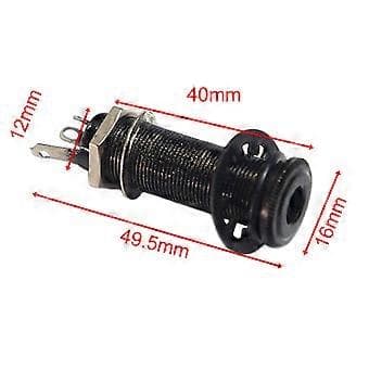 5x1/4 tommer Guitar Pickup Endpin Jack Output Socket til Elektrisk Guitar Sort