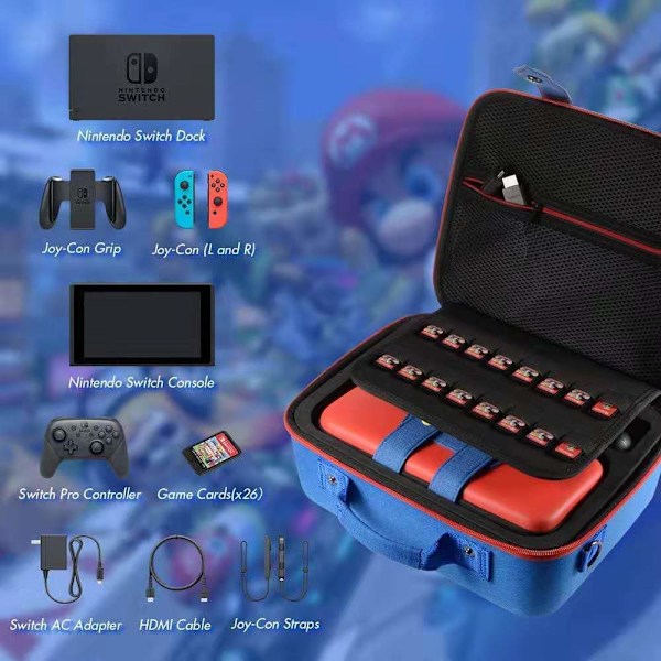 Nintendo Switch förvaringsväska stor Mario svärmorsväska oled full set