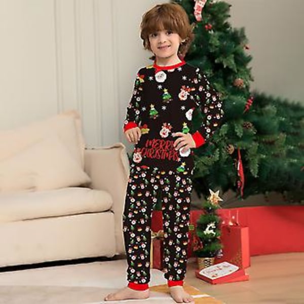 Julefamiliens Matchende Pyjamas Far Mor Datter Søn Trykt Natøj Ferie Soveværelse Jule PJs Sæt Pyjamas (9-10 År Børn)