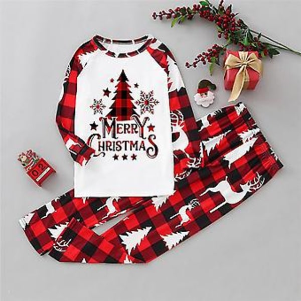 Christmas Family Matching Pyjamas Dad Mom Daughter Son Nightwear Sleepwear Pjs Set Xmas Festival Pajamas(L Daddy)