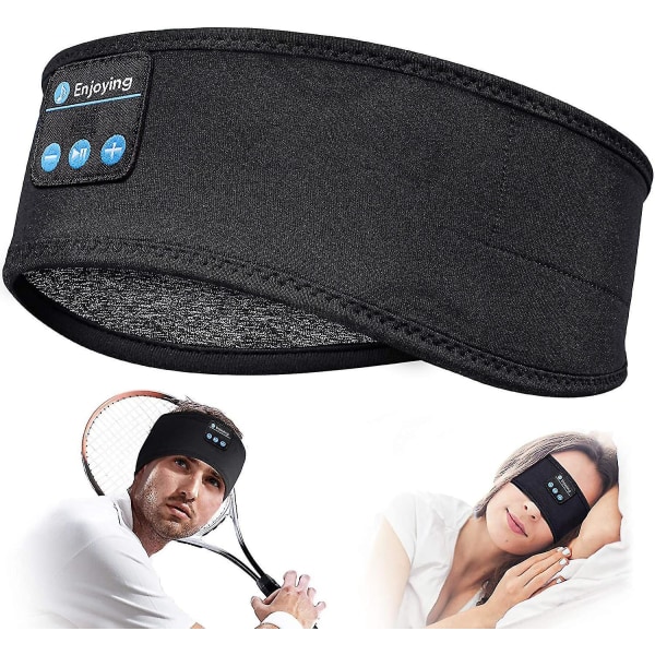 Sleep Headphones Wireless, Perytong Bluetooth Sports Headband Headphones With Ultra-thin Hd Stereo Speakers Black