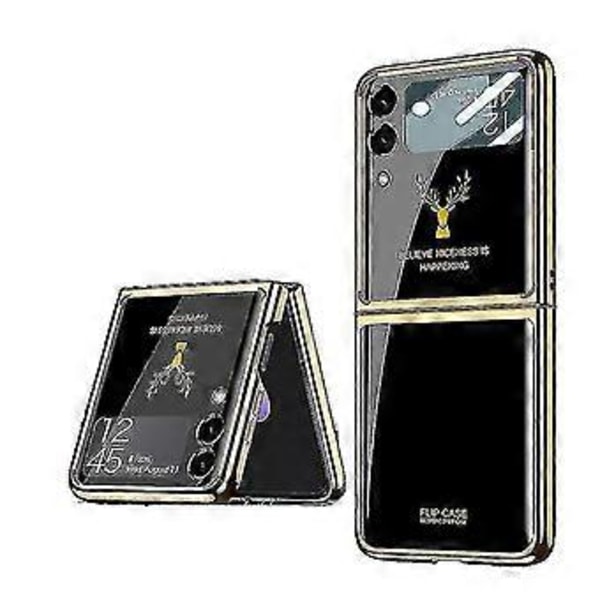 Samsung Z Flip 3 Foldbar Skærm Ridsefast Spejl Hårdt Etui Sort