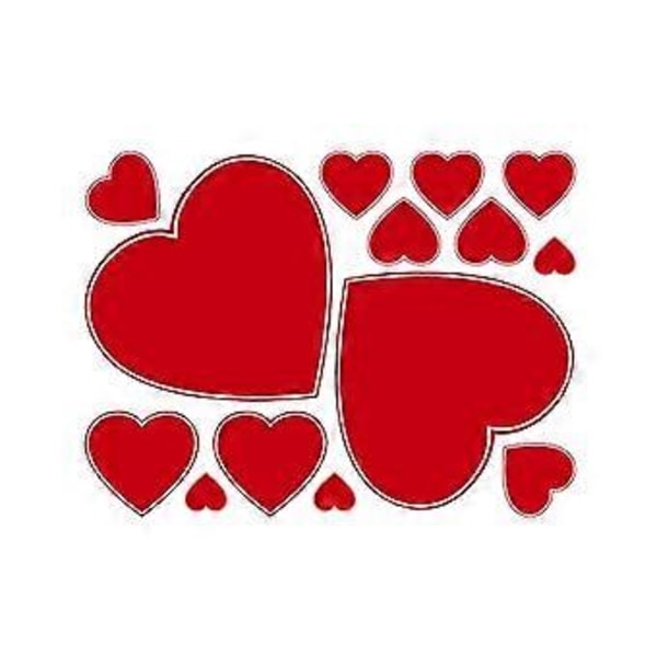 1 Ark Valentine Golvdekorationer Röda Hjärtformade Dekaler Romantiska Hjärtklistermärken