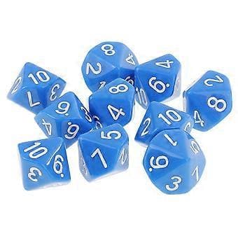 4-10-pack 10 st 10-sidiga tärningar D10 polyedriska tärningar för Dungeons and Dragons-spel (6 st)