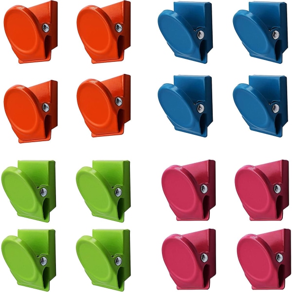 16 färger multi metall magnetiska clips, magnetiska kylskåp Whiteboard vägg Memo Note Clip