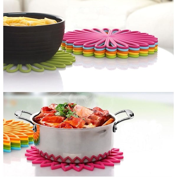 Silikon Multi-Användningsblomm Trivet Matta (Set med 3 Pack) Premium Kvalitet