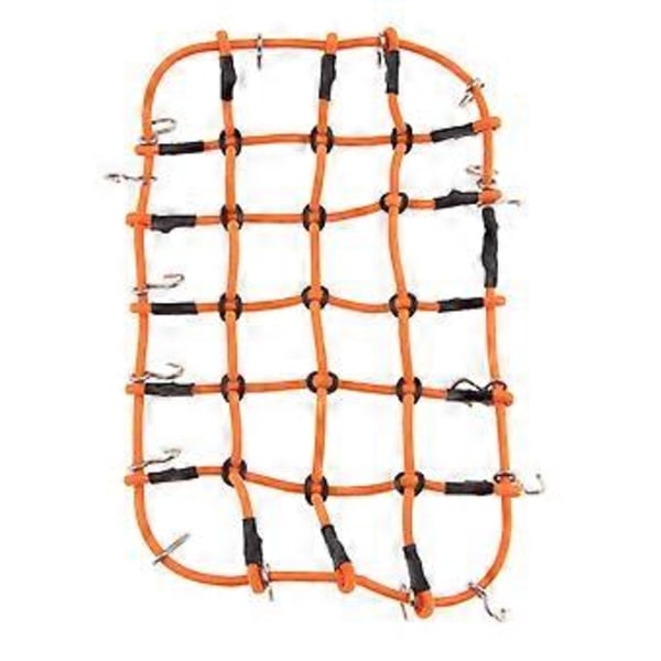 RC Joustava 110x190mm / 4.33x7.48 tuumaa. Tavaraverkko metallikoukulla RC-ajoneuvoille, Crawlereille, Buggy-autoille D90 per per per - Teline (oranssi)