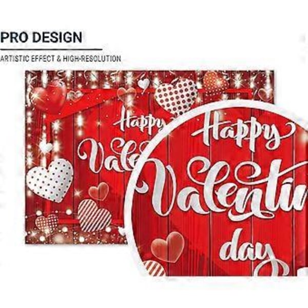 72\" x 48\" Glad Valentinsdag Bakgrunn 14. februar Valentinsdag Romanse Banner Kjærlighet Par Jubileumsfest Tilbehør Røde Hjerteballonger Dekorasjon Va