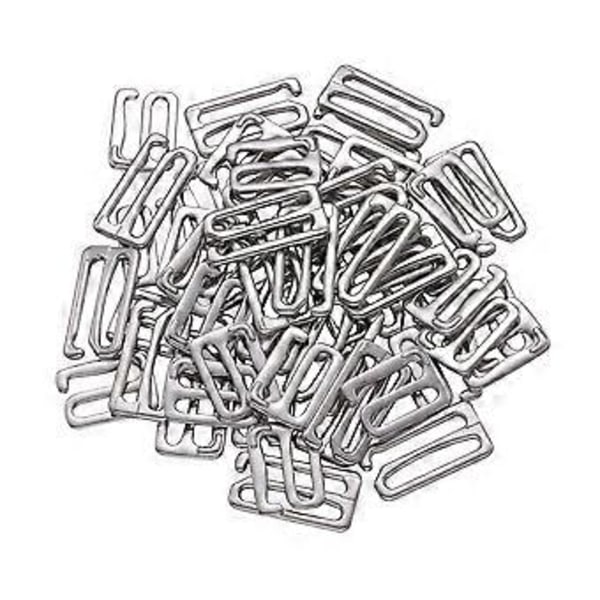 50 stk. Zinklegering BH Spænde Justeringsrem Spænde Lås Klips til Undertøj BH (Sølv) (19 mm Diameter 25,5 mm Diameter for Hver 25 stk.) (Størrelse 2)