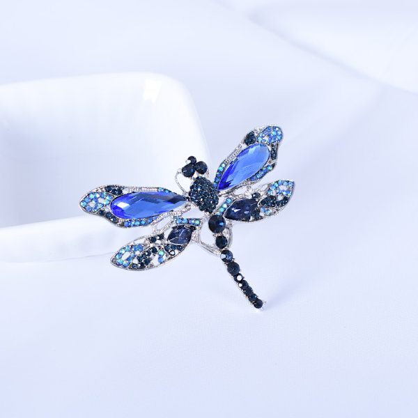 Sländbrosch Rhinestone Kristallbrosch Djur Nål för Kvinnor Smycken Kläder Dekoration Blå