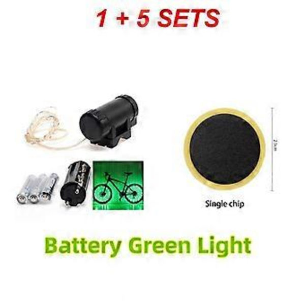 20 LED-cykellampa Hjulfälg Ekrar Klipp Rör Säkerhetsvarningslampa Cykelremsa Reflekterande Reflektor Cykelcykeltillbehör (Batteri Grön)