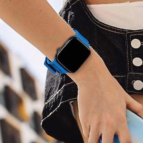 Kompatibel med Apple Watch Armband 41mm / 40mm / 38mm Flexibelt och Mjukt Silikon Blå