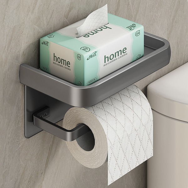 (Gun Grå) Veggmontert aluminiums toalettpapirholder for bad