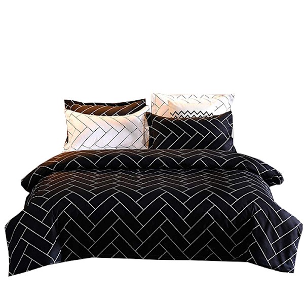 Quilt Cover Set - Sort/Hvid(A)