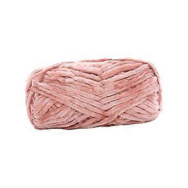 Kraftig Garn Håndstrikning 80M DIY Tube Kæmpe Garn Hækling Vægt Garn Håndstrik Garn til Plaider Håndværk Halstørklæder Trøjer Pude (Blød Pink)