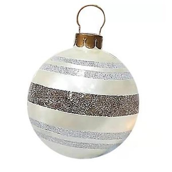 60cm Julepynt Oppustelige Dekorerede Kugler Julekugler Udendørs PVC Julepynt Legetøjsbold Navidad Træpynt Blå Snefnug