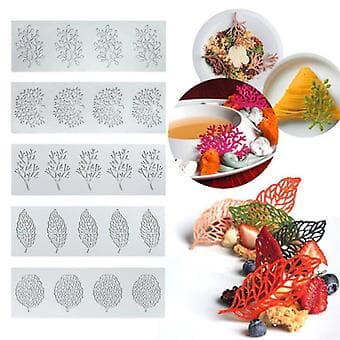 3D Bladkoral Mønster Bageform Nem Afformning Chokolade Tynd Kage Dessert Silikon Bageform Stempling Måtte [JKW] (E )
