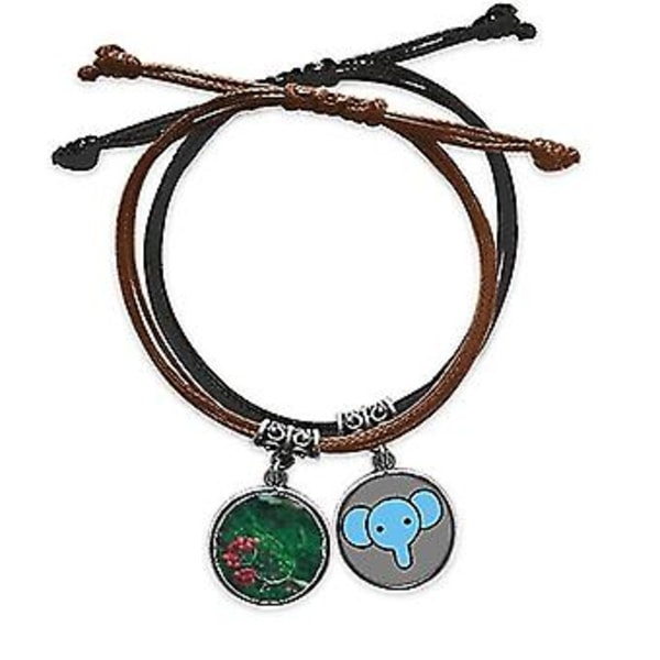 Rött Frukt Skogsbruk Vetenskap Natur Landskap Armband Rep Handkedja Läder Elefant Armband ( )