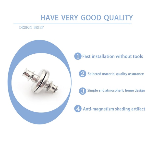 Sæt med 4 20mm gardinmagneter Lukning Holdback Knap Legering Holdbar