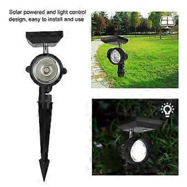 Solcellsdriven 7W LED Markbelysning Utomhus Gräsmatta Lampa för Hem Trädgårdsbelysning