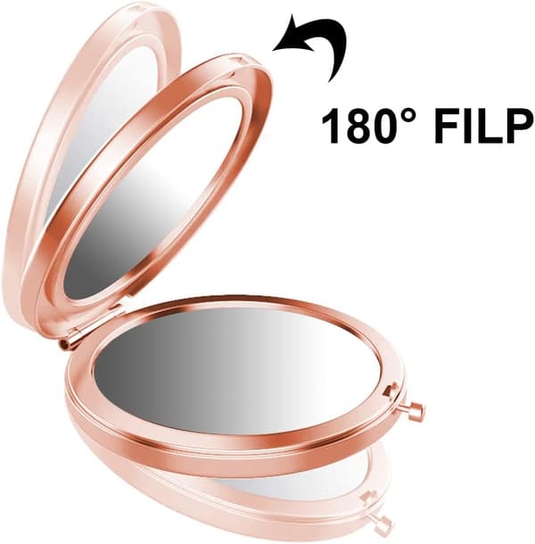 (rose gull) folding mirror pocket - round double mirror - normal