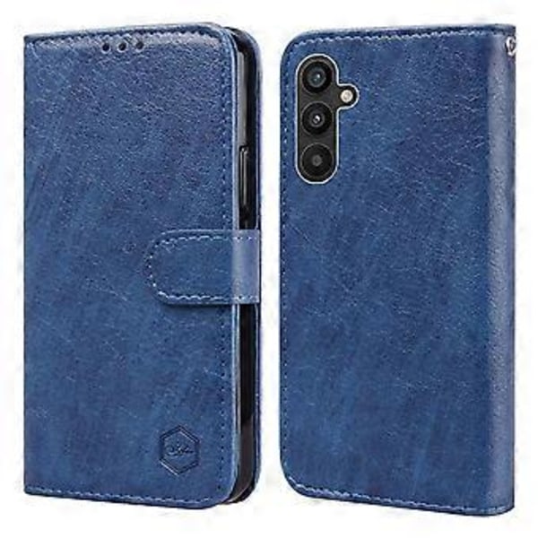 För Samsung Galaxy A34 5G Fullständigt Skydd Enfärgat PU Läder Plånboksfodral Mobiltelefon Ställ Skydd (Stil C)