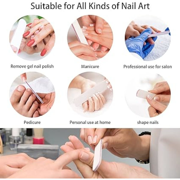 Set med 15 Professionella Nagelfilar, Kvadratisk Nagelfil 100/180 Korn