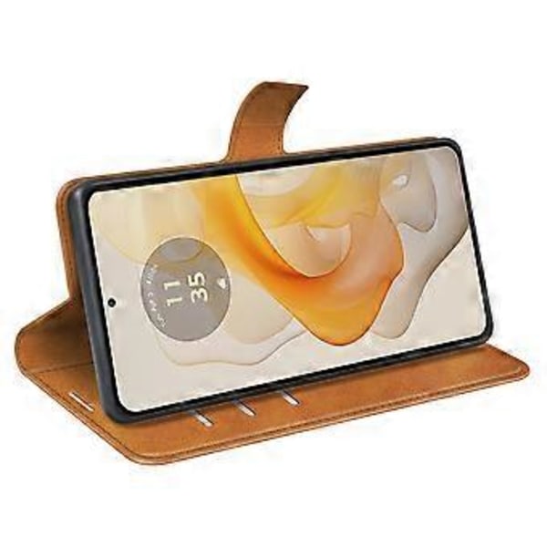 Til Motorola Moto G Stylus 5G (2024) Stand Case Anti-Scratch Kalvetekstur Læder Telefon Cover (Style A)