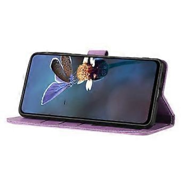 Til Samsung Galaxy A32 5G/M32 5G PU Læder Wallet Cover Blomster Prægning Telefon Cover med Støttefod (Style B)