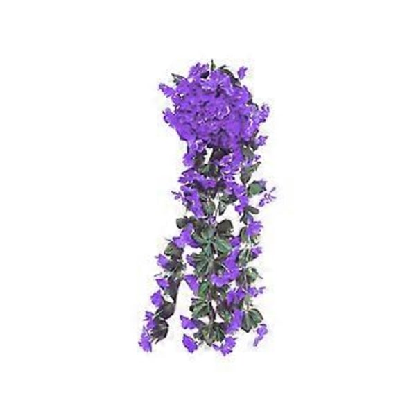 Nordisk Hängande Blommor Konstgjord Violett Blomma Vägg Wisteria Korg Hängande Girlang Blommor Falsk Sidenorkidé (Blå)