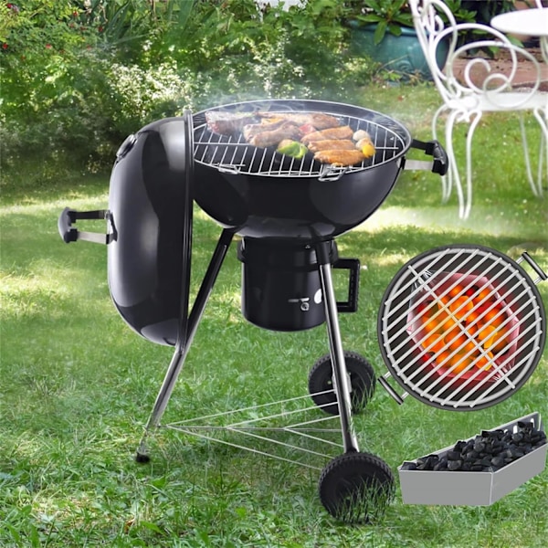 (2 stk.) Kulkurv i rustfrit stål, kulholder, kompatibel med Weber grilltilbehør, kulbeholder