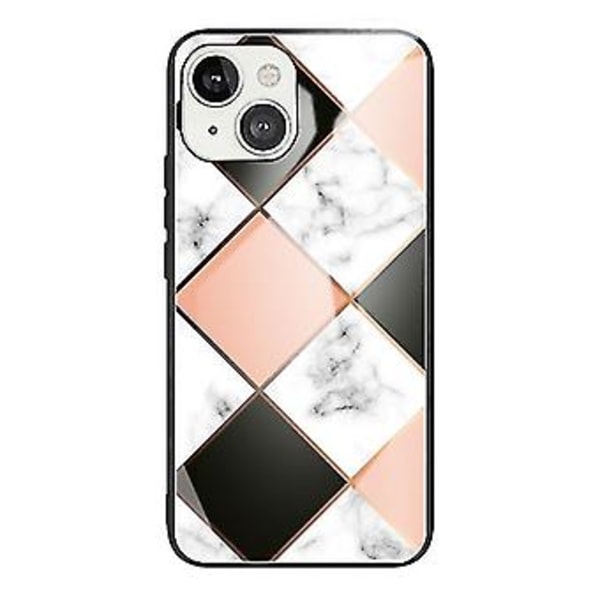 Til Iphone 13 Mini Marmor Hærdet Glas Bagcover TPU Kant Case (hcbl-25) (HCBL-11)