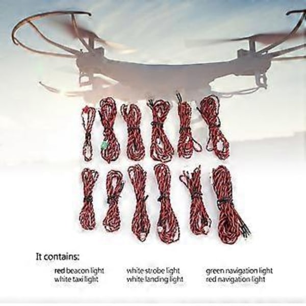 Simulerat 14 LED Blinkande Ljussystem för RC Flygplansglidare