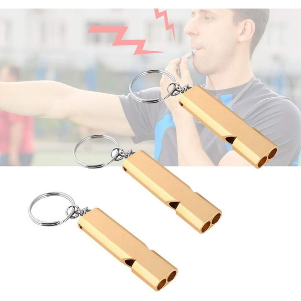 4 st överlevnadsvisselpipa, dubbelrör aluminium nödvisselpipa,