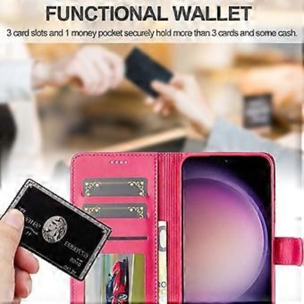 LC.IMEEKE Fodral till Samsung Galaxy A56 5G Kalvtextur PU Läder Ställ Plånbok Mobilskal - Rosa (Rosa)