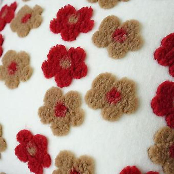 3D-kukkainen Sherpa-fleece-tyynynpäällinen Kevätkukkainen Tyynynpäällinen Neliö Pehmeä Plus-tyynynpäällinen Sovalle Sohvalle Sängylle Tuolille (punainen, 18\"x18\")