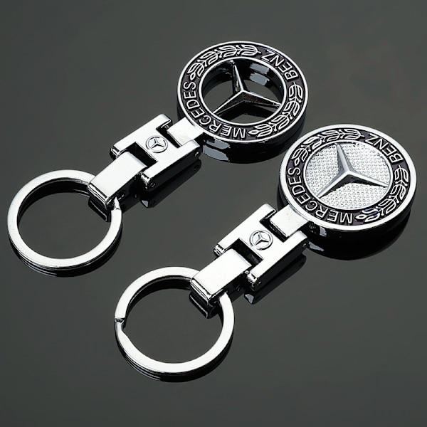 2-pakks 3D bil-logo nøkkelring metall krom bil nøkkelring erstatning