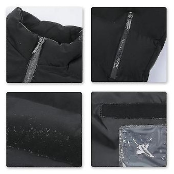 Mænds Letvægts Foldbar Dun Veste Uden Ærmer Quiltet Slank Puffer Vest (M Sort)