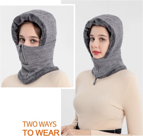 Vintervarm Balaclava-mössa, elastisk halsvärmare, ansiktsmask