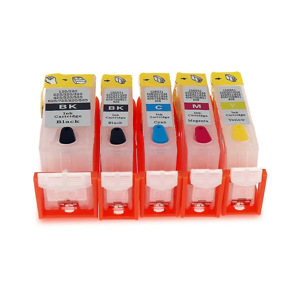 5 Colors Pgi-125 Cli-126 Refillable Ink Cartridges For Canon Pixma Ip4810 Ix6510 Mg5210 Mg6110 Printers Cartridge With Arc Chips
