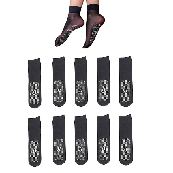 Unisex Non Slips Grip Socks For Yoga Hospital Workout Barre Ballet Anti Skid Socks 10pairs*Black