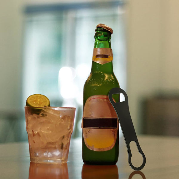 2 stk. V-stang flaskeåbner og hældestuds fjerner flad metalstang Speed Key Opener rustfrit stål hundeben vinflaskeåbner til bartendere hjemmekøkken