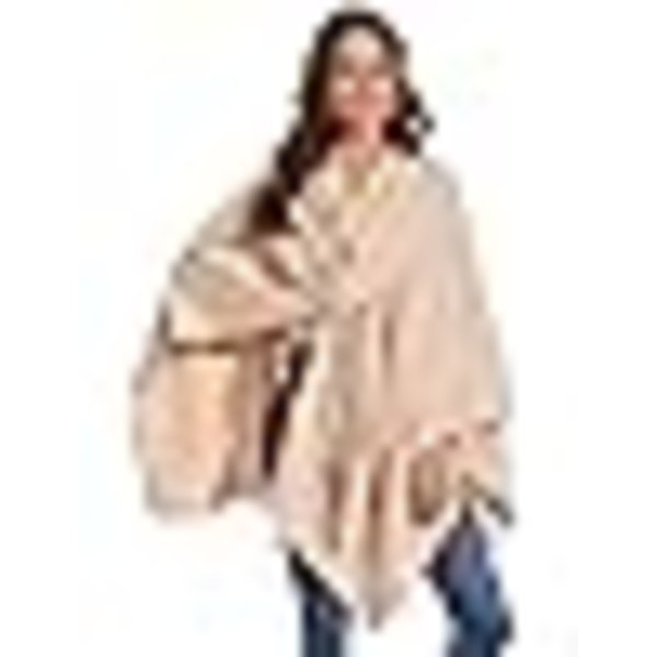 Poncho Dam Kvinna Vinter Varm Elegant Poncho Pläd Poncho Kappa Stickad Poncho Kavaj Vinter Poncho Halsduk Kvinna Present till Födelsedag Jul