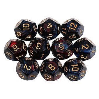 3-4 pakker 10 stk. 12-sidede terninger D12 polyhedriske terninger til Dungeons and Dragons Table (3 stk.)