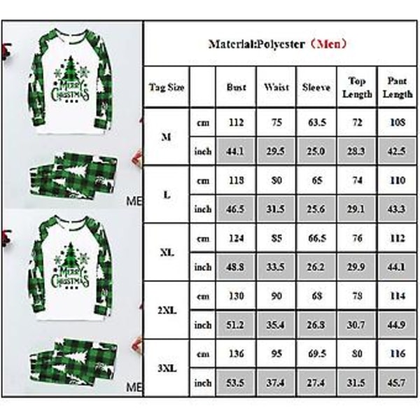 Julklapp Familjematchande Pyjamas Pappa Mamma Dotter Son Semester Nattkläder Sovkläder Pjs Set Pyjamas (2XL Pappa)