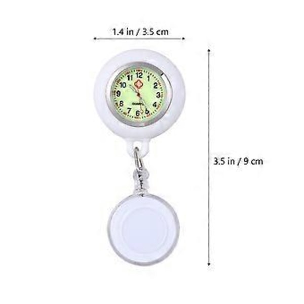 Badge Reel Lommeur Mode Lommeur Clip-on Lomme Hængeur Kreativ Lomme Hængeur Testur til Studerende (Hvid Selvlysende)