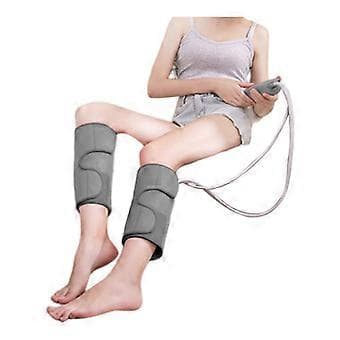 Elektrisk Luftkompressionsvärme Vadben Massager Plug-EU (Kort Grå)